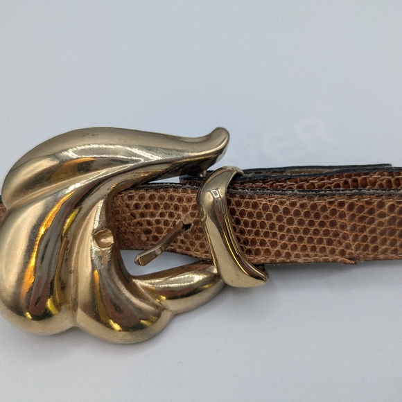 Vintage Apple of NY Lizard Skin Belt - Picture 2 of 5
